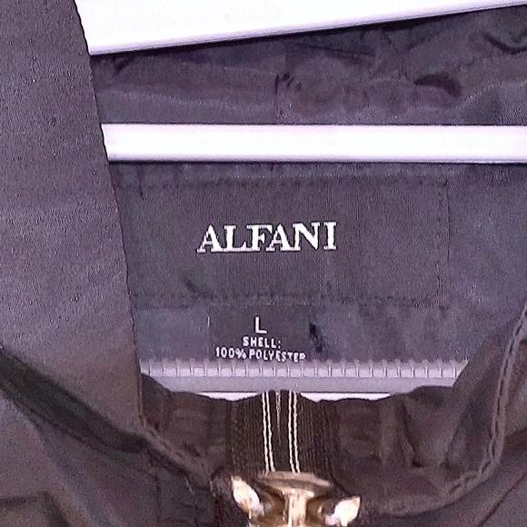 NWT Alfani Wind/Rain Breaker EbonyBlack Hooded Jacket/Zip/Rain Resistant SzL - Picture 3 of 9
